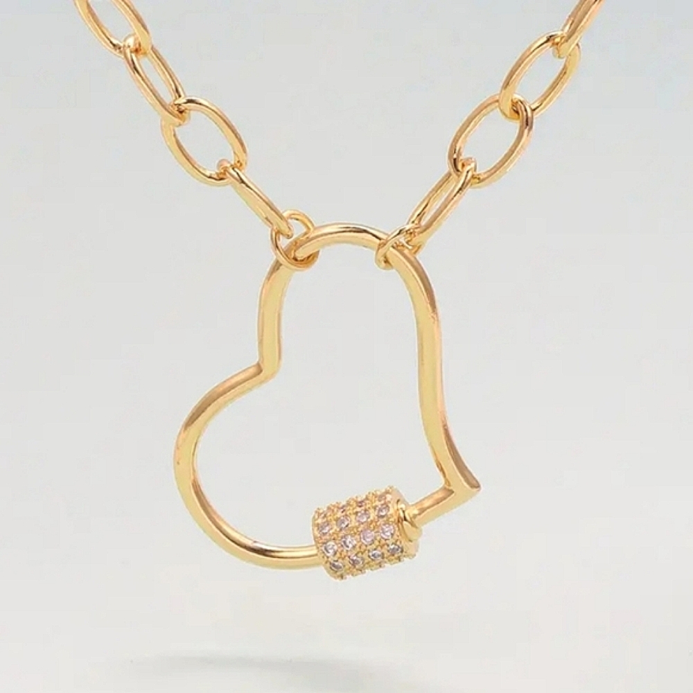 Gold Heart Charm Necklace